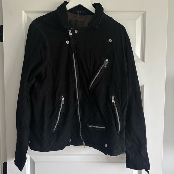 ALLSAINTS Iro Biker Jacket 100% Goat Suede - Picture 8 of 15